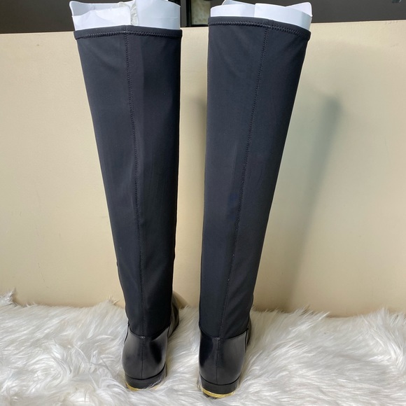 ANN TAYLOR BLACK LEATHER RIDING BOOT - Picture 7 of 16